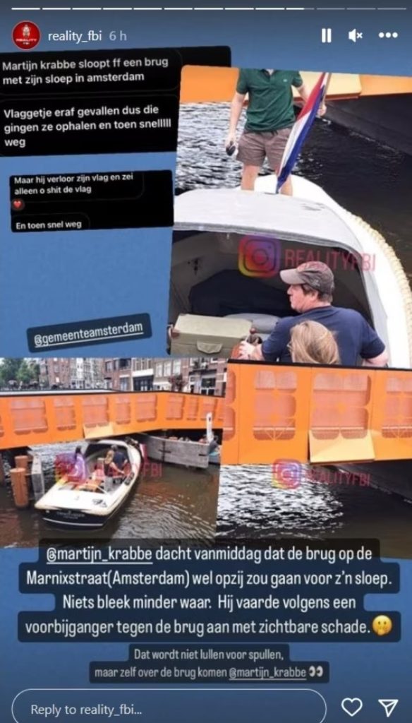 Martijn Krabbe richt schade aan in Amsterdam en gaat er vandoor: Omstander besluit te filmen!
