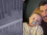 Vader deelt bizarre beelden babyfoon: arm van geest reikt naar zijn slapende kindje!