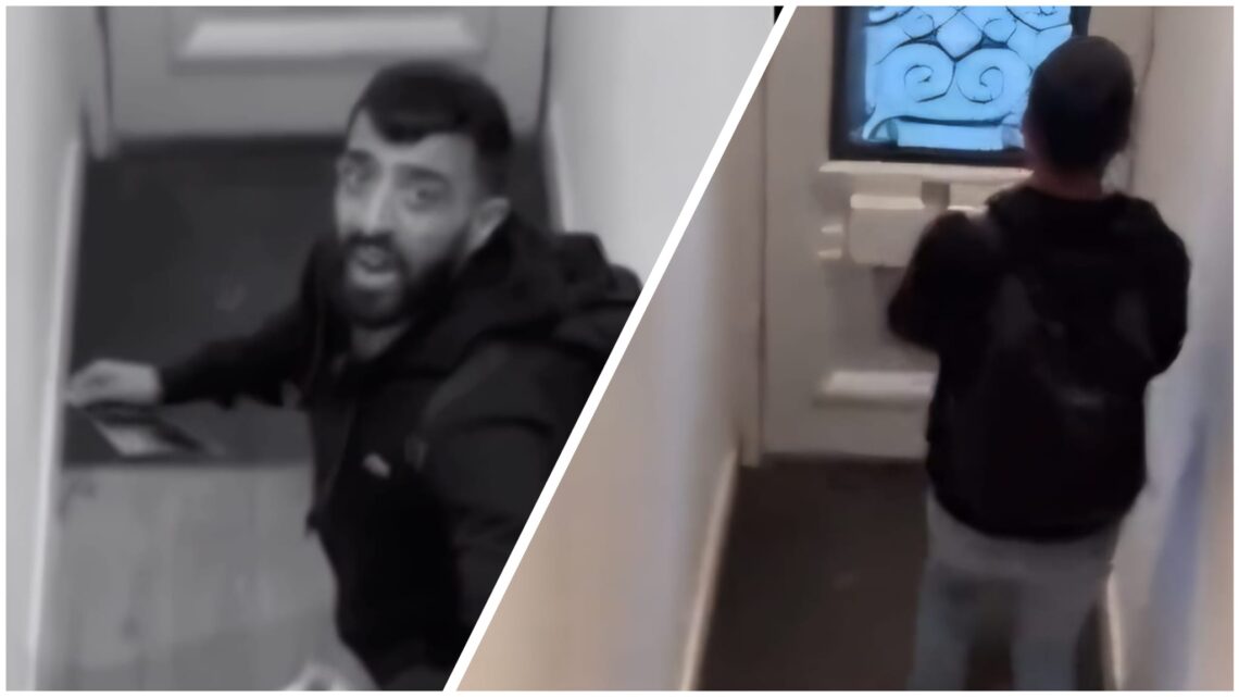 Bizarre actie op beeld: Bewoner betrapt inbreker in zijn hal en zet de achtervolging in! Bizarre actie op beeld: Bewoner betrapt inbreker in zijn hal en zet de achtervolging in!