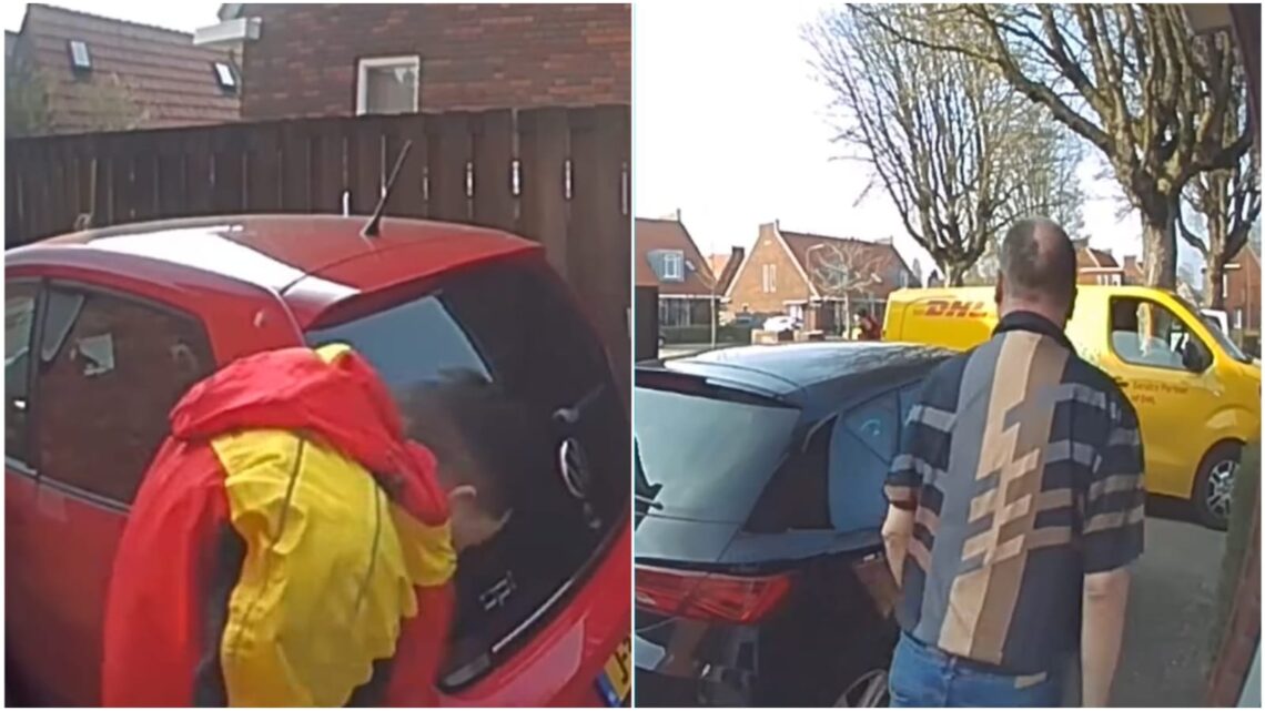 Rennen voor je leven: ‘Grote’ hond zet de aanval in op pakketbezorger van DHL! Rennen voor je leven: ‘Grote’ hond zet de aanval in op pakketbezorger van DHL!