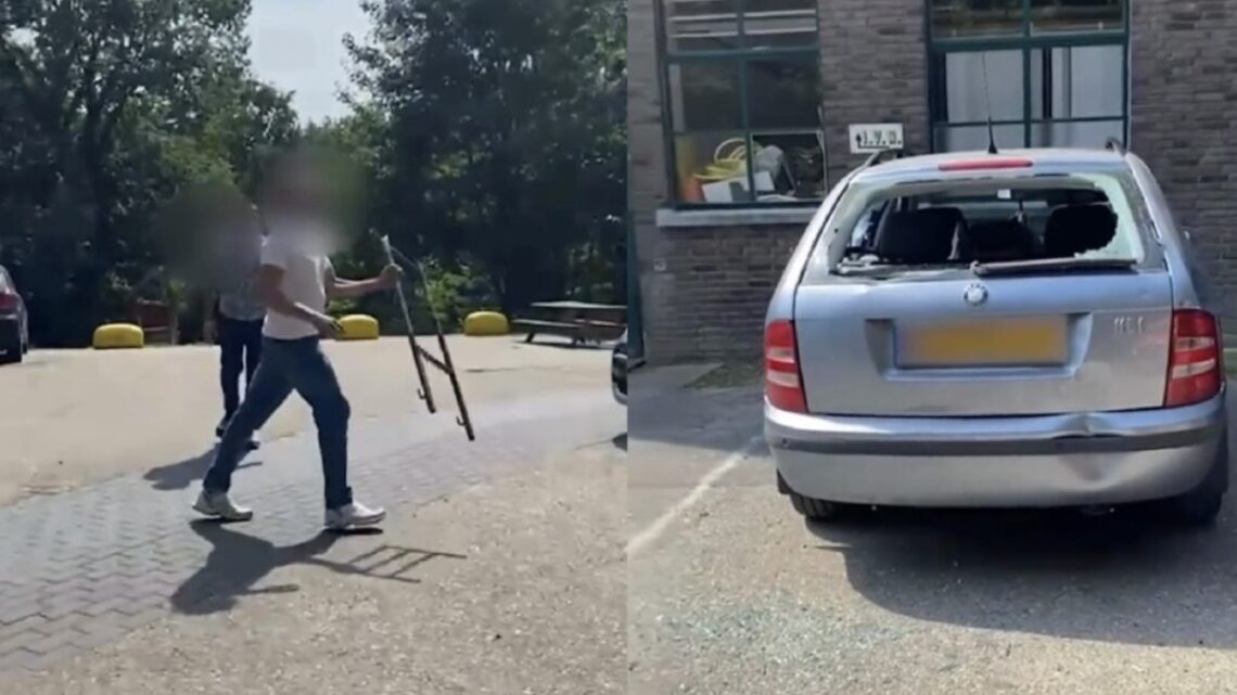 Bewoner van azc krijgt kortsluiting en vernielt de voertuigen van personeelsleden! Bewoner van azc krijgt kortsluiting en vernielt de voertuigen van personeelsleden!