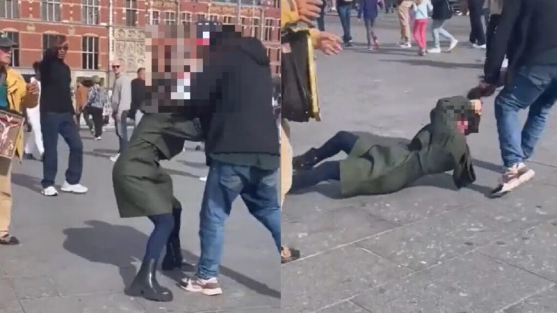 Man sleept vrouw over straat bij Amsterdam CS: ‘Ze werd aan haar staart meegetrokken’ Man sleept vrouw over straat bij Amsterdam CS: ‘Ze werd aan haar staart meegetrokken’